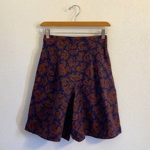 Vintage Purple and Red Paisley High Waist Wide Leg Shorts